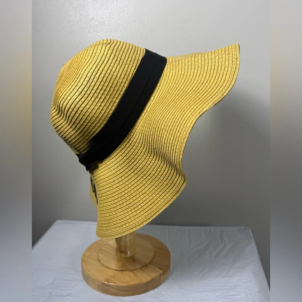 CC Exclusives Paper Floppy Sun Hat with Black Band Adjustable interior band